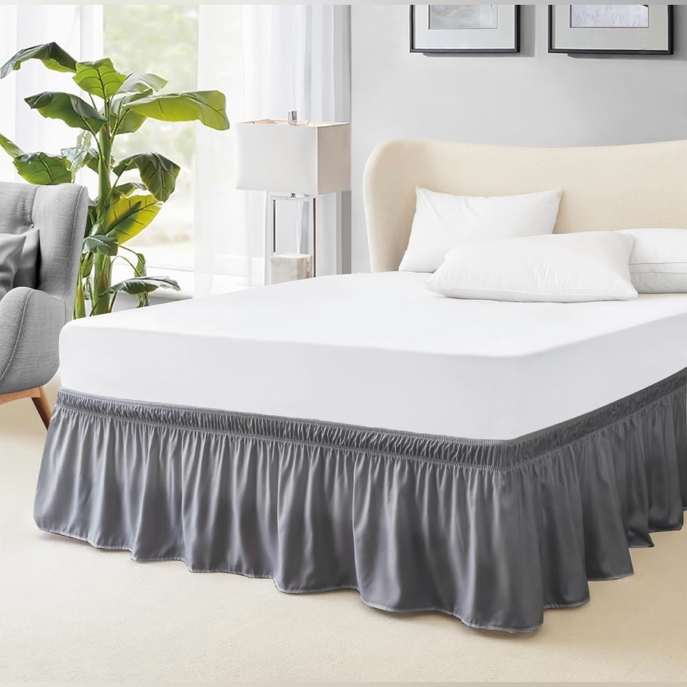 Full Size Elastic Wrap Around Bed Skirt
~Dark Grey~